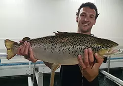 Thomas Hofmann witth a salmon fish